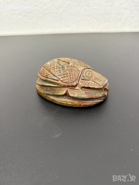 Скарабей / бръмбар от стеатит / камък. №7845, снимка 1