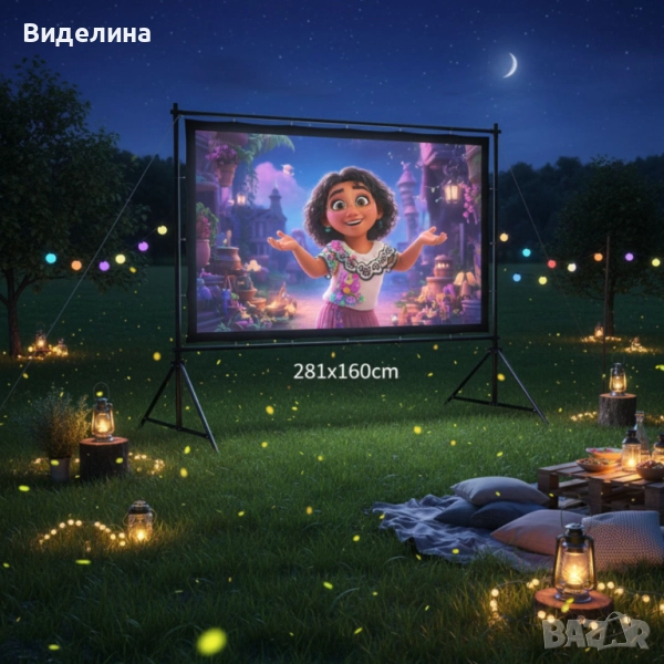 Прожекционен екран Getco Tech 120” – кино у дома и навсякъде с теб, снимка 1