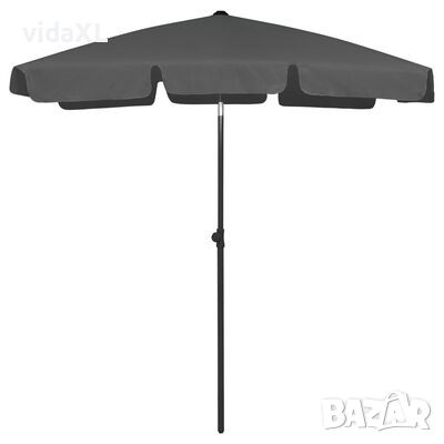 vidaXL Плажен чадър антрацит 180x120 см(SKU:314721, снимка 1