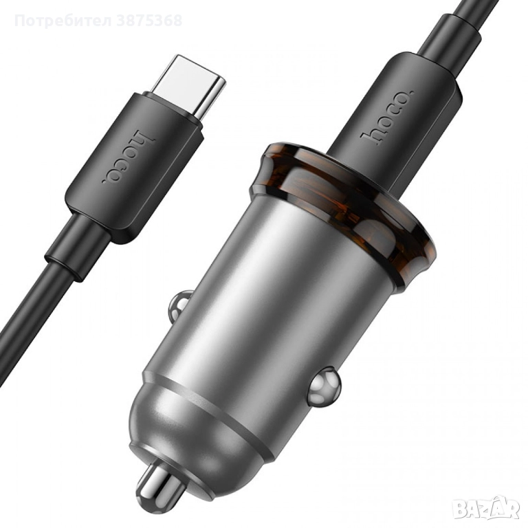 HOCO NZ16 Rigorous Зарядно за кола USB-C PD30W Type-C към Type-C, снимка 1