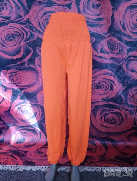 Ярко Неоново оранжев еластичен панталон потури Л, снимка 1