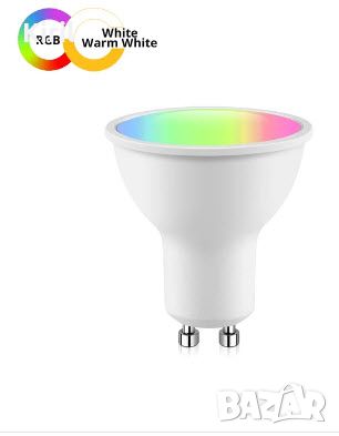 RGB LED ЛАМПА , КРУШКА GU10 Tuya WiFi Smart LED крушка Bluetooth димируеми лампи Smart Life App Cont, снимка 1