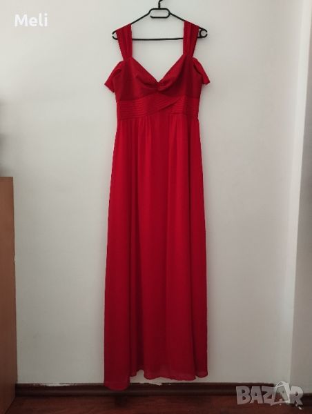 Дамска дълга червена рокля , снимка 1
