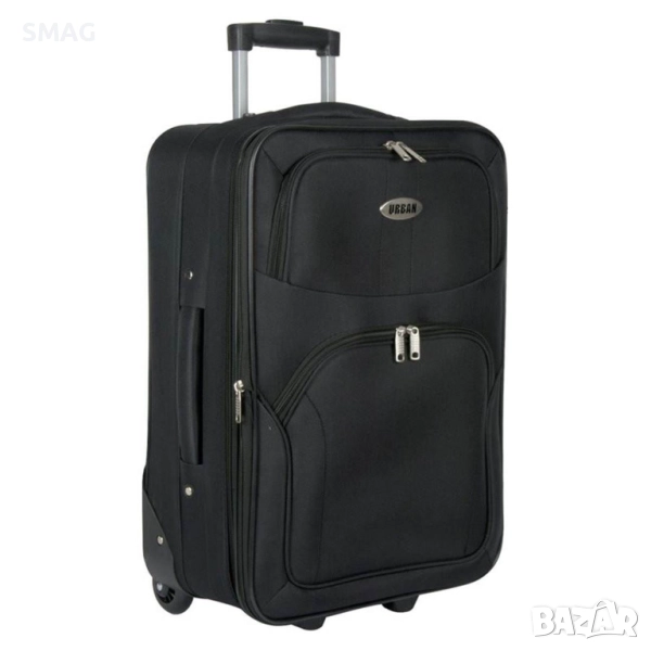Куфар с колелца за пътуване, черен, 54л_1155898, снимка 1
