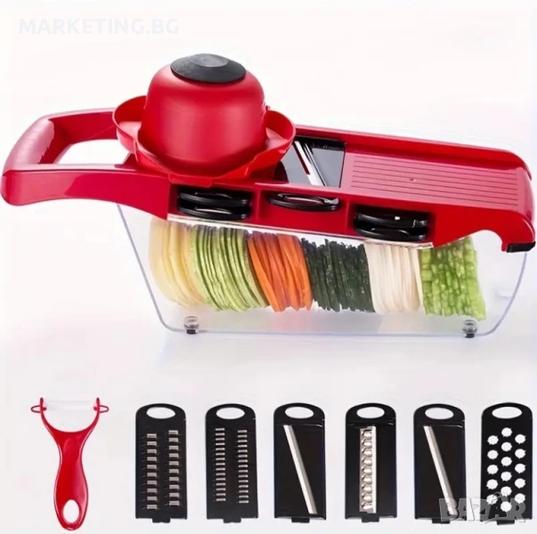 Многофункционално Кухненско Ренде с 6 Остриета и Защита, снимка 1