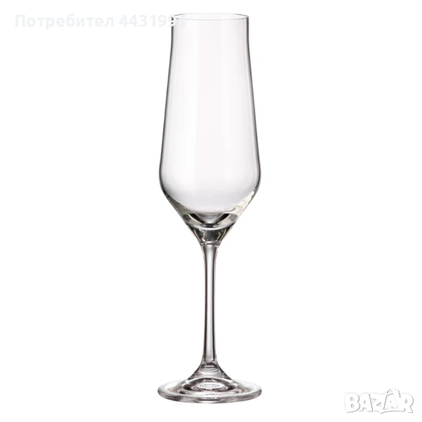 Чаша за шампанско Bohemia Royal Lida 220ml, 6 броя, снимка 1