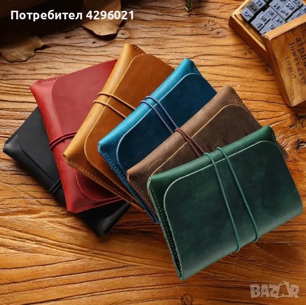 Унисекс Портфейли от естествена кожа crazy horse, снимка 1