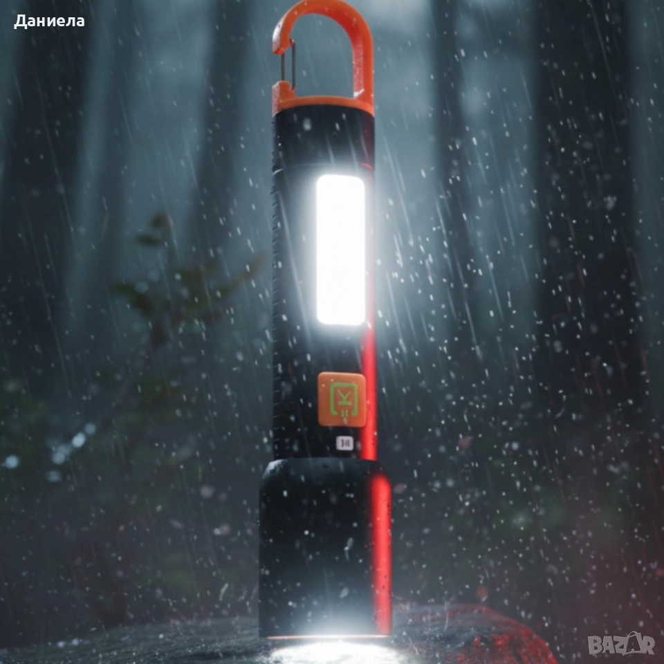 Презареждащ се LED фенер с висока яркост – USB Type-C, мащабируем лъч, компактен дизайн с карабинер, снимка 1