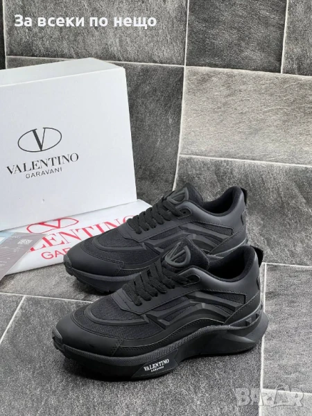 Valentino Мъжки Черни Маратонки👟Мъжки Спортни Обувки В Черен Цвят Валентино Код E544, снимка 1
