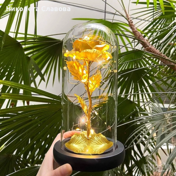 🌹✨ Вечна роза в стъкленица с LED светлина – ПРОМОЦИЯ!, снимка 1