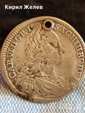Сребърна монета 15 кройцера 1732г. Карл шести Австрия рядка 53019, снимка 5 - Нумизматика и бонистика - 53084382