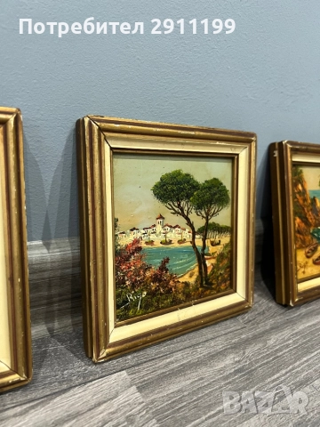 Малка маслена картина, комплект от три, снимка 8 - Картини - 52814096