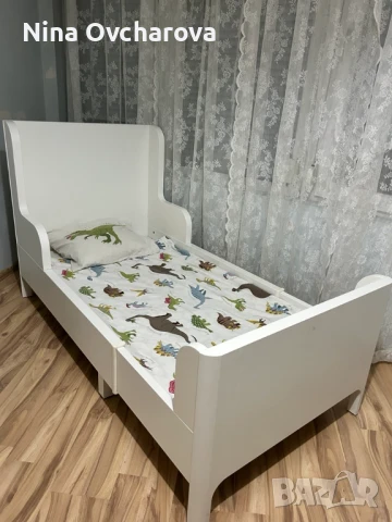 Разтегателно детско легло – почти ново!  BUSUNGE IKEA, снимка 5 - Мебели за детската стая - 50920707