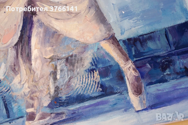 "Душевен полет" Картина 60х50см, Маслена живопис с шпакла, снимка 3 - Картини - 53563496