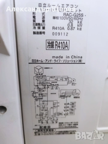 Hitachi RAS-G25S/RAC-G25S (инверторна сплит система), снимка 5 - Климатици - 53389173
