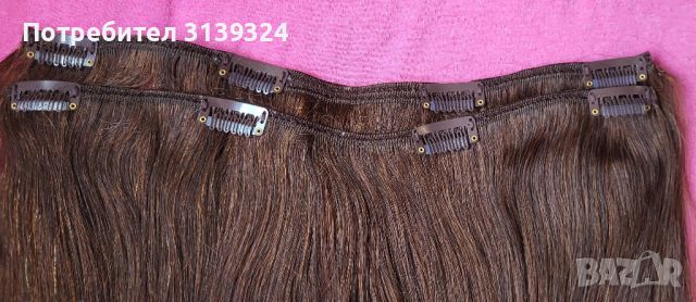 Нова естествена тъмнокестенява коса, снимка 3 - Аксесоари за коса - 46257590