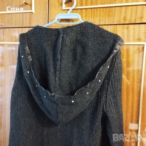 Дамска вълнена жилетка в черно, снимка 6 - Жилетки - 53067862