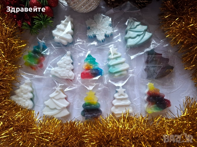 Коледни глицеринови сапунчета за подаръци, снимка 11 - Декорация за дома - 52634405