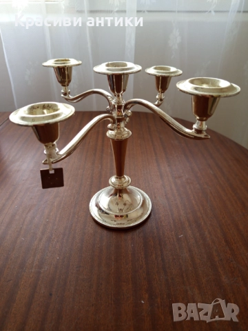 Свешник, красив, висок, посребрен, снимка 3 - Антикварни и старинни предмети - 52621808