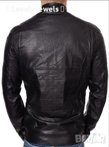 Мъжко черно  кожено яке , снимка 5 - Якета - 50236143