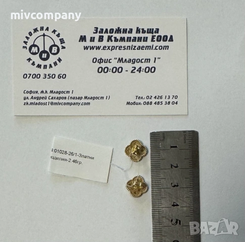 Златни Обеци 2.46гр, снимка 6 - Обеци - 53654675