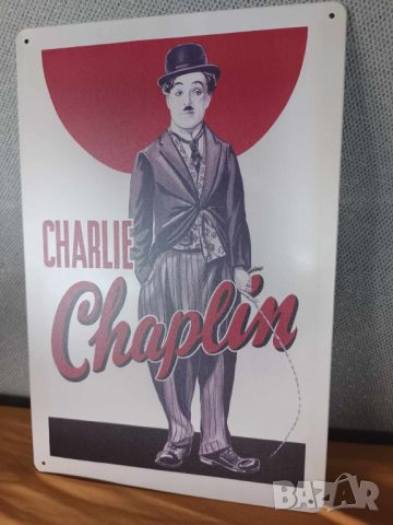 Charlie Chaplin-метална табела(плакет), снимка 2 - Декорация за дома - 45728353