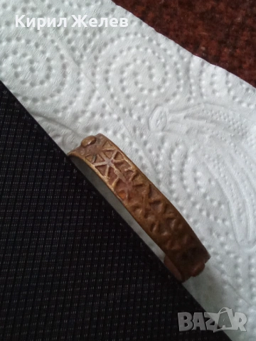 Стара медна гривна 53780, снимка 2 - Антикварни и старинни предмети - 53476883