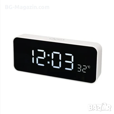 Модерен LED дигитален настолен часовник с термометър за стая спалня офис електронен светещ USB, снимка 6 - Други - 51038379