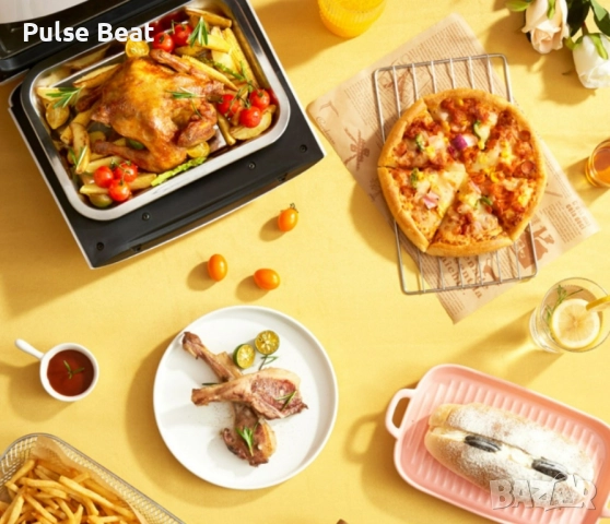 Фритюрник с горещ въздух (Air Fryer) – трислоен, супер голям капацитет. Бял и черен цвят , снимка 6 - Фритюрници - 52429577