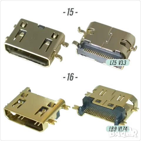 Букса конектор HDMI , mini HDMI SMT, Micro 19 pin HD connector  , снимка 9 - Ремонт на друга електроника - 40051744