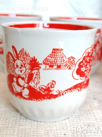 Комплект Шест Прекрасни Големи Руски Соц СССР Порцеланови Чаши 1980те , снимка 4 - Антикварни и старинни предмети - 51006553