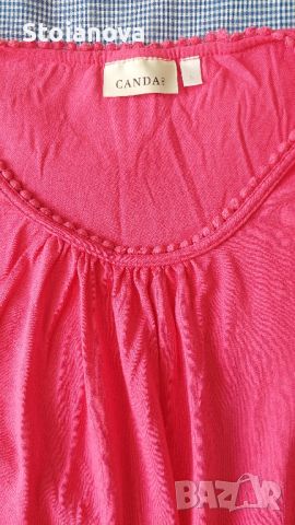 Розова лятна блуза с къс ръкав, снимка 4 - Туники - 46335345