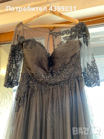 Луксозна бална рокля с тюл и дантела – елегантен силует, M, снимка 2 - Рокли - 54203135
