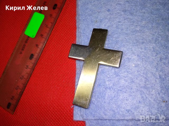 ГОЛЯМ СТИЛЕН ЗЛАТИСТ КРЪСТ от НЕРЪЖДАЕМА БЛАГОРОДНА СТОМАНА 26426, снимка 2 - Други ценни предмети - 46282991