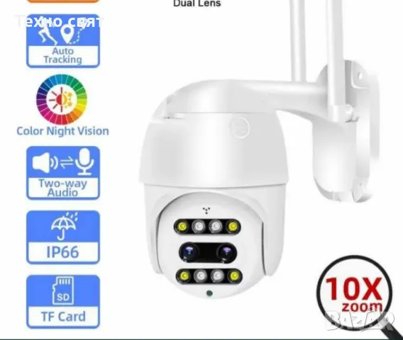 10 ZOOM Външна IP66 Wi-Fi smart камера FULL HD 1080p с два обектива, снимка 5 - IP камери - 48918422