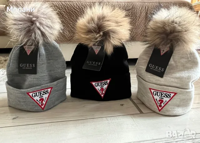 Нови зимни шапки Guess с естествен пух , снимка 2 - Шапки - 47989911