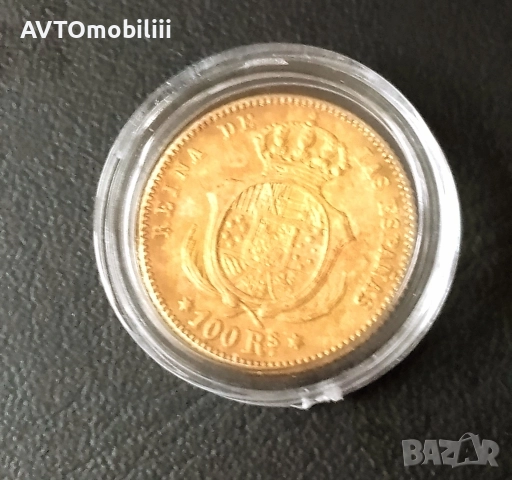 Позлатена испанска монета в капсула, снимка 5 - Нумизматика и бонистика - 52859391