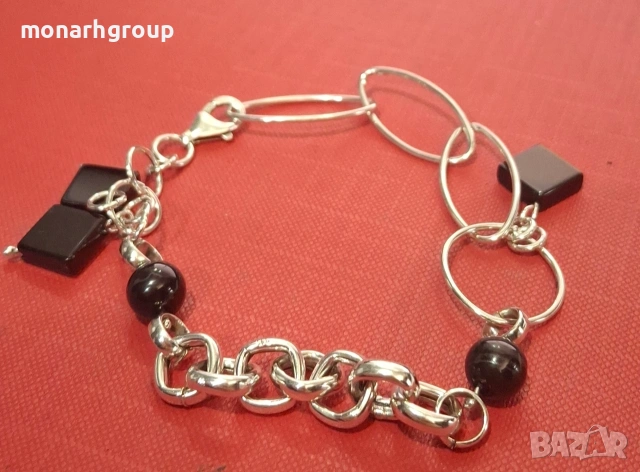 Сребърна гривна, снимка 2 - Гривни - 44233315