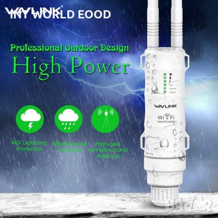 Wavlink AC600 Високомощен Водоустойчив 3в1 Репитър за Външна Употреба с Dual Band и 12dBi Антена EU , снимка 9 - Друга електроника - 45747388