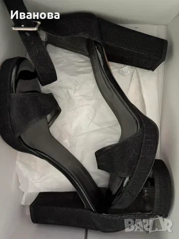 Черни официални обувки. Сандали на платформа, снимка 3 - Сандали - 50140012