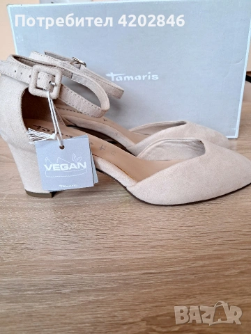 Tamaris Естествен велур , снимка 6 - Дамски обувки на ток - 53686306