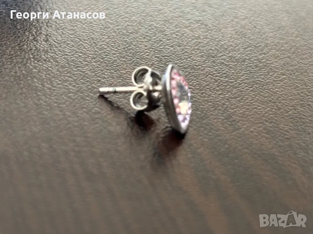 Сребърни обеци La Senja с кристали Swarovski, снимка 4 - Обеци - 53796533