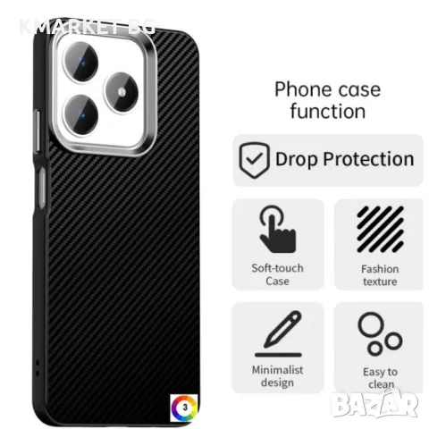 Realme Note 60 Удароустойчив Carbon Fiber Калъф и Протектор, снимка 3 - Калъфи, кейсове - 48504966