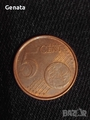 Рядка евро монета 5 цента , снимка 2 - Нумизматика и бонистика - 53012222