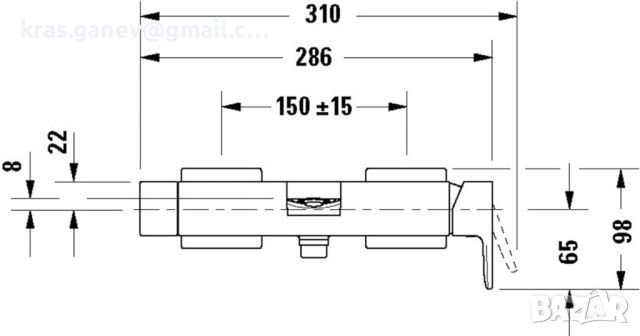 Duravit Manhattan MH5230000010 Смесител за баня Chrome, снимка 6 - Смесители - 45586082