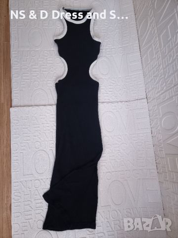 Дамска дълга рокля рипс по тялото с цепка, снимка 7 - Рокли - 46249283