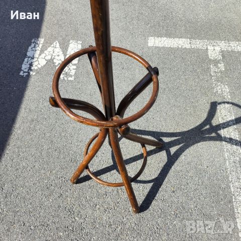 Стара дървена стояща закачалка с ринг за чадъри, снимка 5 - Антикварни и старинни предмети - 46405353