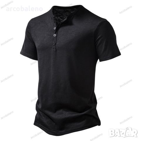 Мъжка ежедневна модна тениска с къс ръкав Henley, 4цвята , снимка 8 - Тениски - 45483211