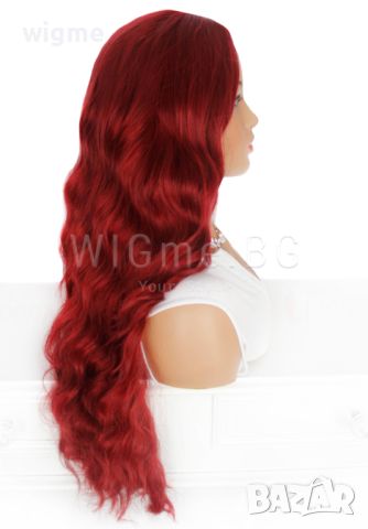 Дълга къдрава светлочервена перука Мишел, снимка 2 - Аксесоари за коса - 24901033