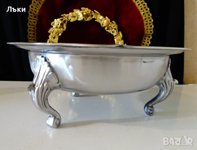 Викторианска калаена фруктиера,съд за сервиране 1.2 кг., снимка 2 - Антикварни и старинни предмети - 53650330